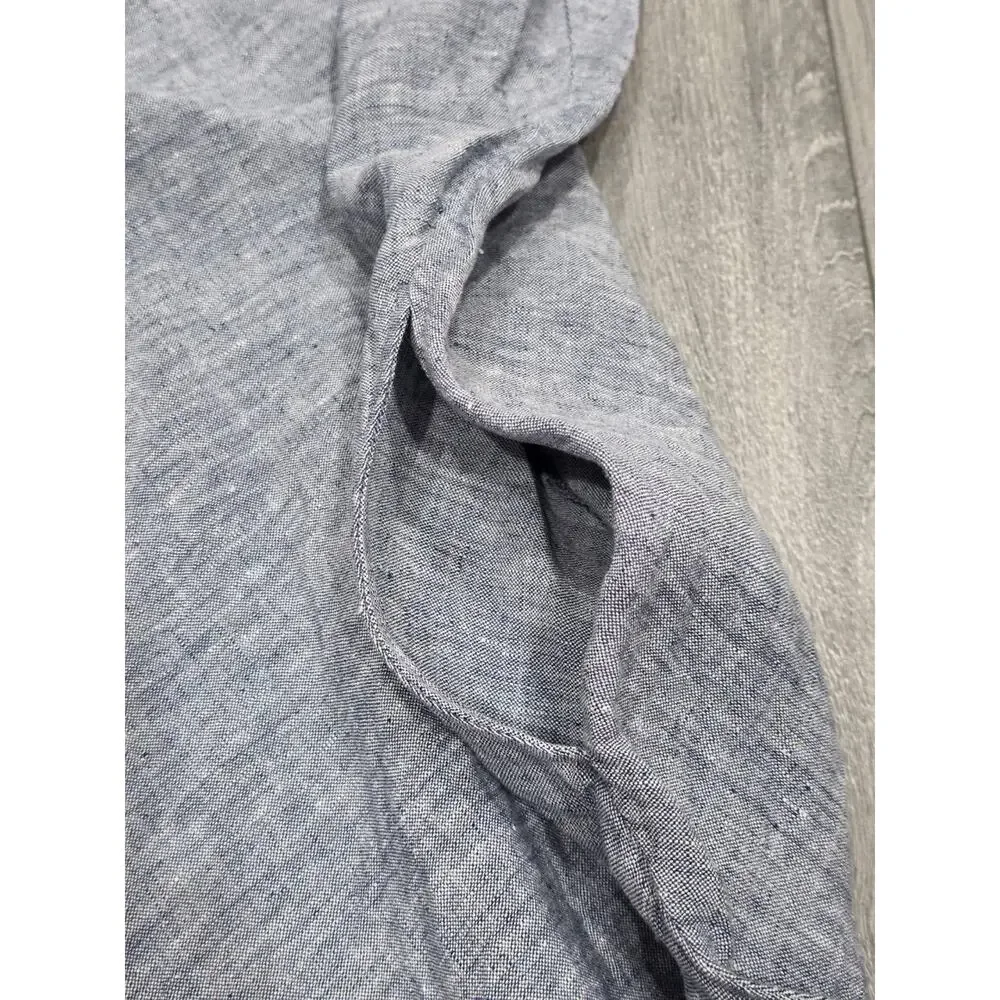 Lands' End 100% Linen Dress Sleeveless Swing Knee Length Grey 2X A003322 - Picture 5 of 10